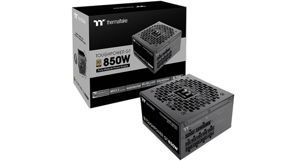 Thermaltake Toughpower GT 850W ATX 3.1 80 Plus Gold Fully Modular Smart Zero Fan; Native 450W PCIe 5.1 Connector , Black