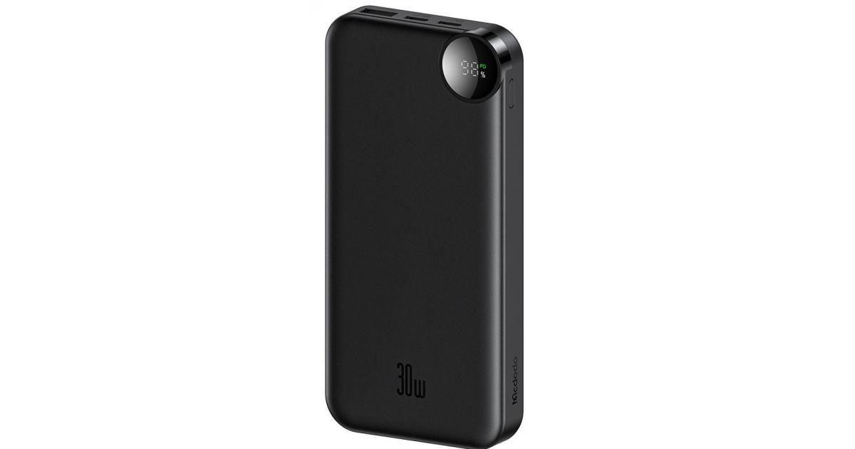 باور بنك (شاحن متنقل) Mcdodo MC-3850 30W LED DISPLAY 10000mAh 2C+1A - Black
