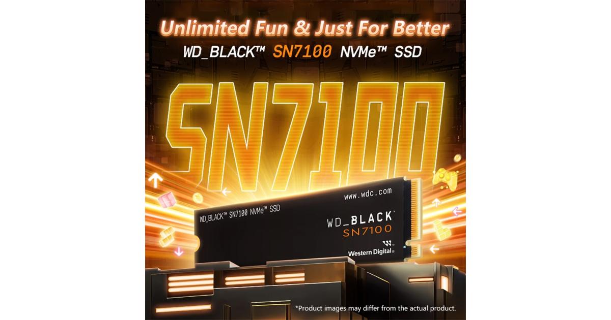 وحدة تخزين SSD WD BLACK SN7100 1TB NVMe Gen4 PCIe M.2 2280 SSD TLC 3D NAND Internal up to 7,250MB/s