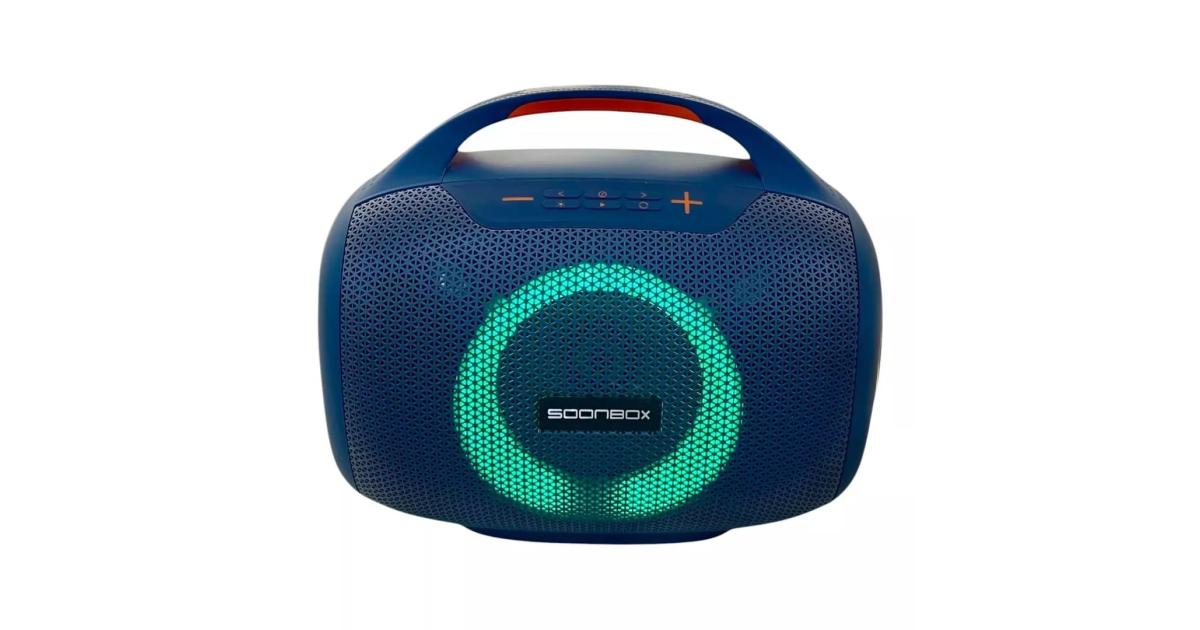 Soonbox S6300 Stereo Bluetooth High Power Party Box Waterproof Outdoor 80W Wireless Speaker Portable Audio System Sound Speakers - Blue
