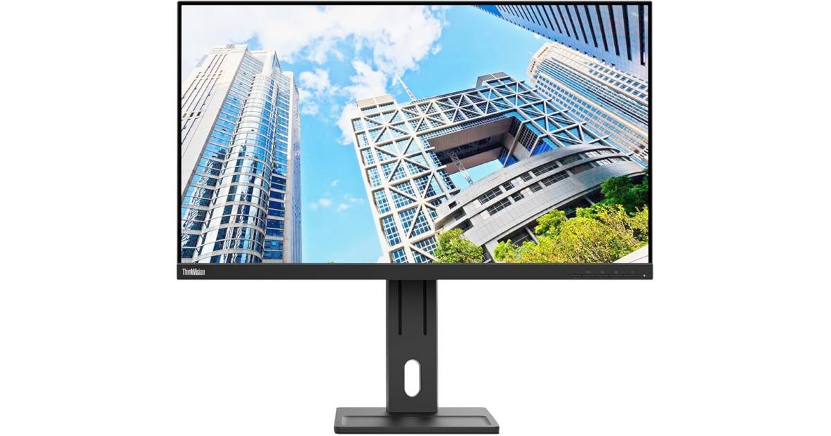 Lenovo ThinkVision E24q-30 24" IPS 2K QHD 100Hz Businesses Class 99% sRGB 300 cd/m² HDMI & Display Port w/ Adjustable Stand & Speakers , Black