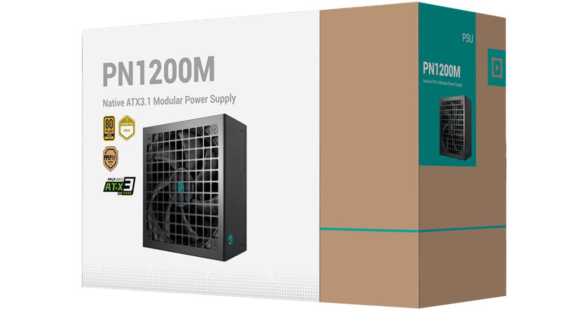 Deepcool Gamer Storm PN1200M 1200w 80+ Gold Fully Modular ATX 3.1 + PCI-E 5.1 Active PFC + Full Bridge SRC LLC + DC to DC, Japanese Capacitor, FDB Fans, 120mm Fan Size, Black