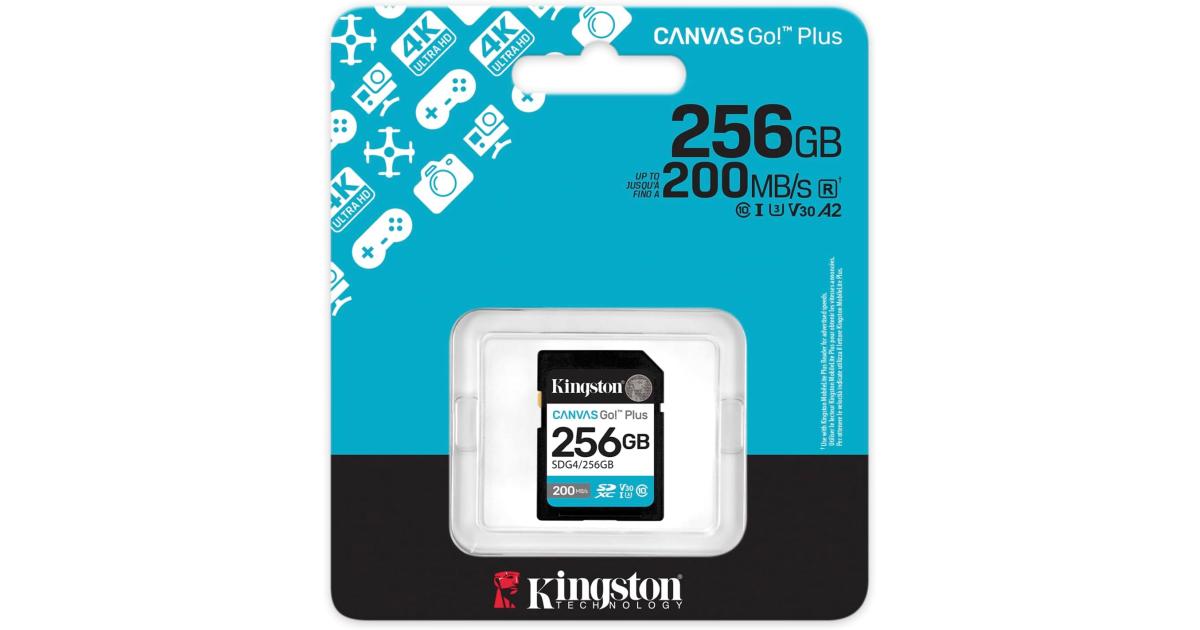 Kingston Canvas Go Plus 256GB SD Card | Up to 200MB/s | Class 10, UHS-I, U3, V30