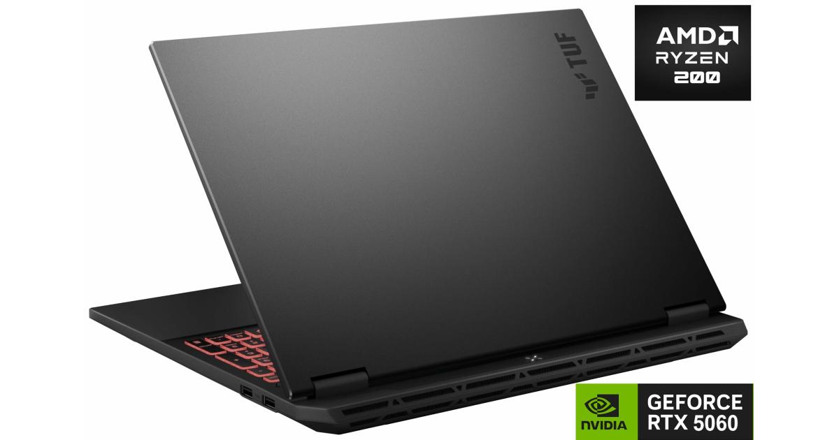 ASUS TUF Gaming A16 (2025) FA608UM NEW AMD Ryzen 260 8-Cores w/ Nvidia RTX 5060 8GB DDR7 & 165Hz IPS Display - Jaeger Gray
