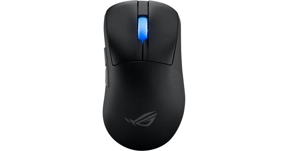 ماوس ألعاب ASUS ROG Keris II Ace Ultralight 54g Ergonomic , 42,000-dpi ROG AimPoint Pro Sensor, ROG SpeedNova Wireless, Micro Switches, 4,000/8,000 Hz Polling Rate Booster, Black