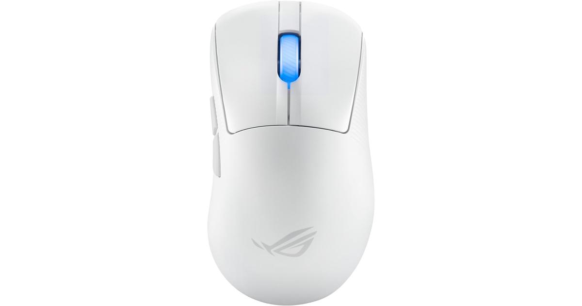 ماوس ألعاب ASUS ROG Keris II Ace Ultralight 54g Ergonomic , 42,000-dpi ROG AimPoint Pro Sensor, ROG SpeedNova Wireless, Micro Switches, 4,000/8,000 Hz Polling Rate Booster, White