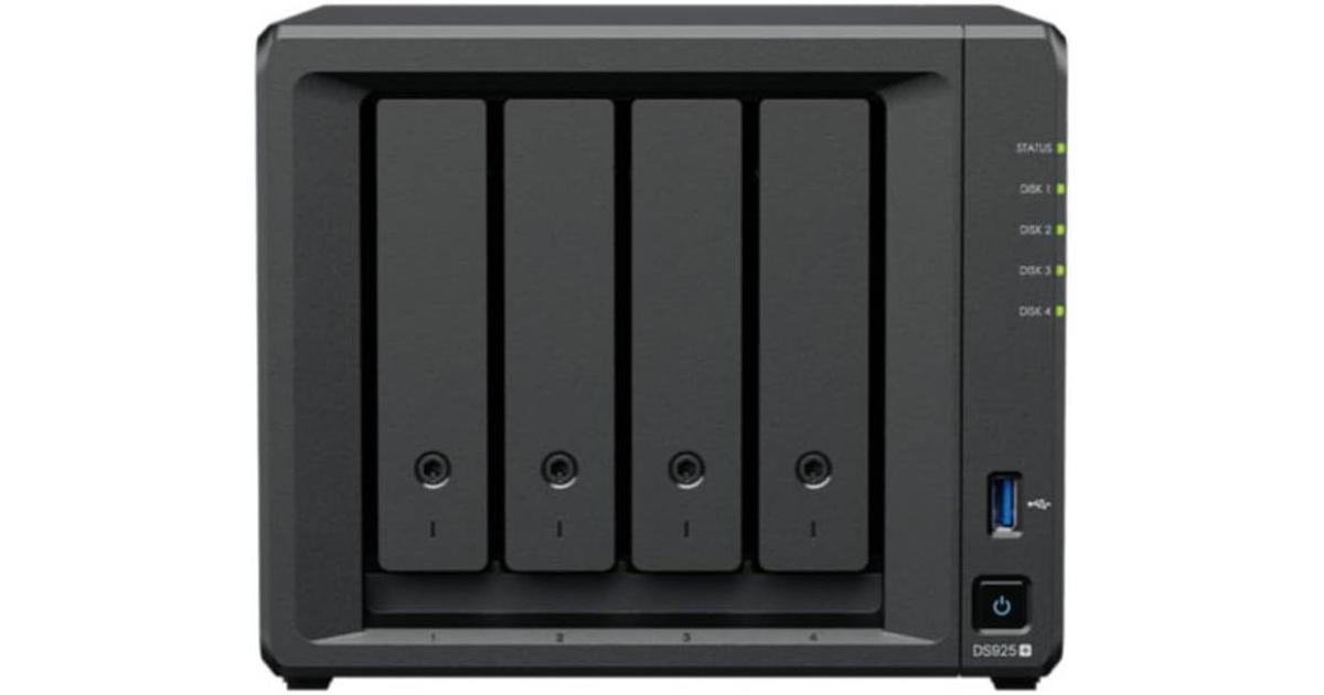 معالج Synology DiskStation DS925+ 4-Bay Diskless NAS Server w/AMD Ryzen V1500B 4-Core & 4GB DDR4 RAM