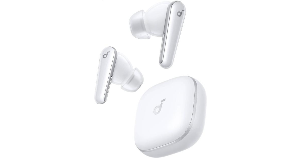 Anker soundcore Liberty 5, Noise-Cancelling Wireless Earbuds, 2x Stronger Voice Reduction, Real-Time Adaptive Noise Cancellation, Fast Charging, Dolby Audio, 6-Mic AI Clear Calls, Long Battery Life - White