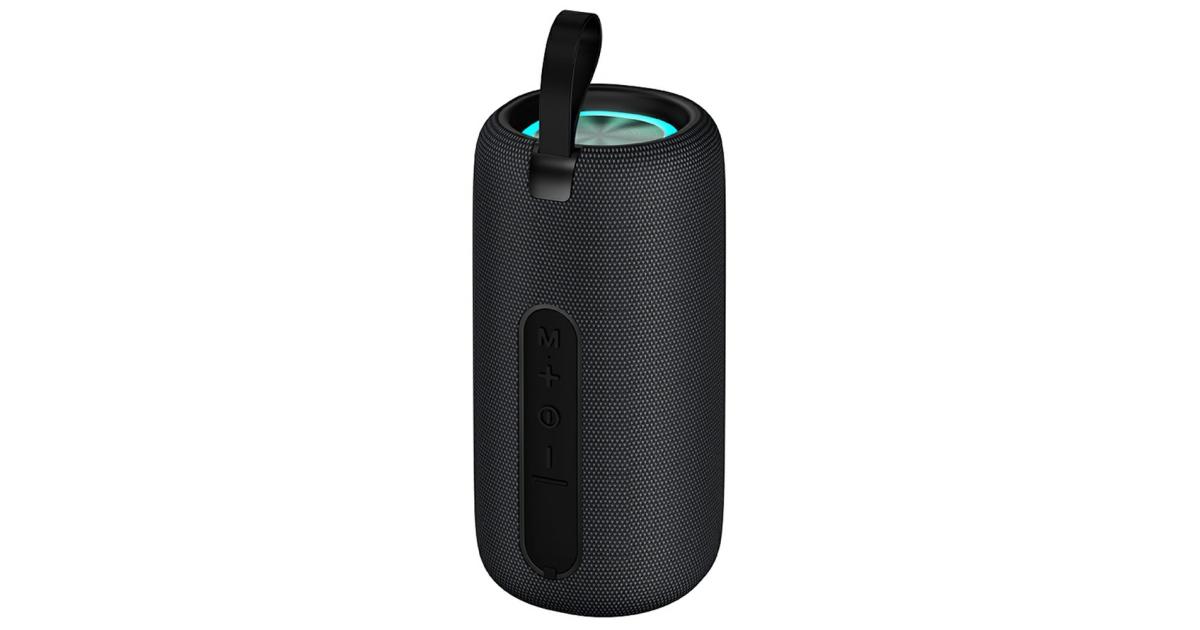 MCDODO BS-1410 Portable Speaker Bluetooth-Compatible Wireless Audio with Colorful Lights IPX4 Waterproof - Black