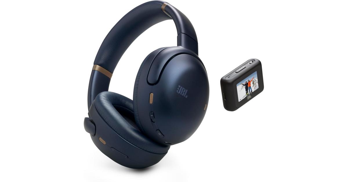 سماعات JBL Tour One M3 Smart Tx - Wireless Over-Ear Noise Cancelling with Smart Transmitter, Hi-Res Audio (3.5mm or USB-C), Spatial 360 Sound with Head Tracking & 70Hrs of Playback (Blue)