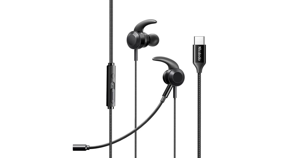 سماعات Mcdodo HP-1340 Wired gaming with microphone, USB-C - Black