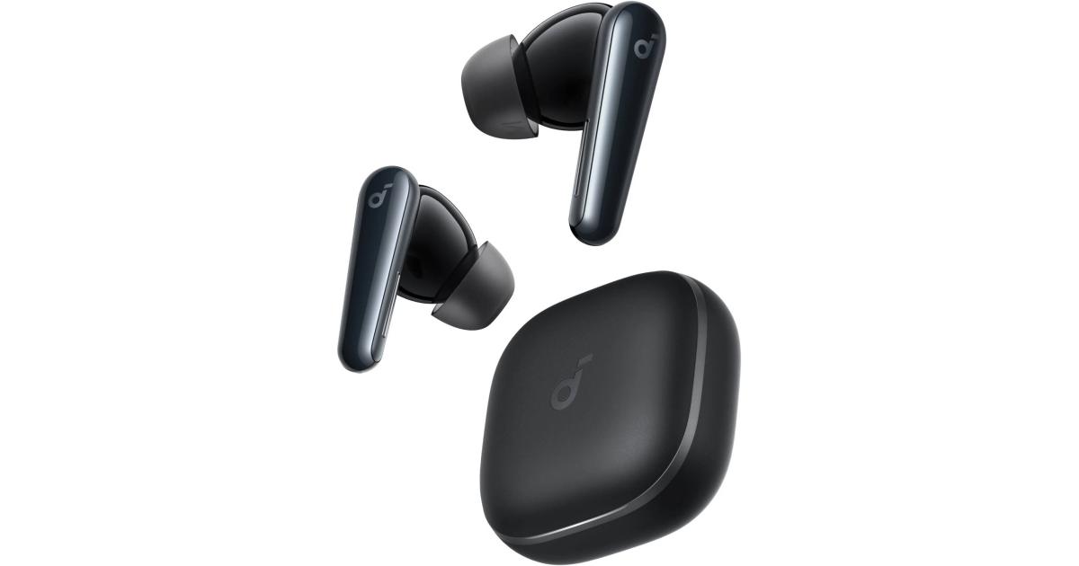 Anker soundcore Liberty 5, Noise-Cancelling Wireless Earbuds, 2x Stronger Voice Reduction, Real-Time Adaptive Noise Cancellation, Fast Charging, Dolby Audio, 6-Mic AI Clear Calls, Long Battery Life - Black
