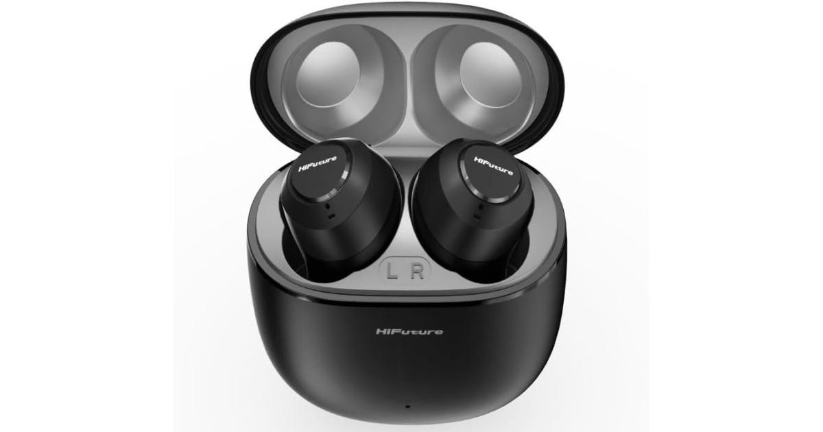 HiFuture OlymBuds3 Comfort Fit Wireless Earbuds, up to 25Hrs Playtime, IPX5 Waterproof, Comfort Fit, 6MM Driver, Powerful Bass, Light weight, Smart Touch Controls, AI Voice Assistant - Black