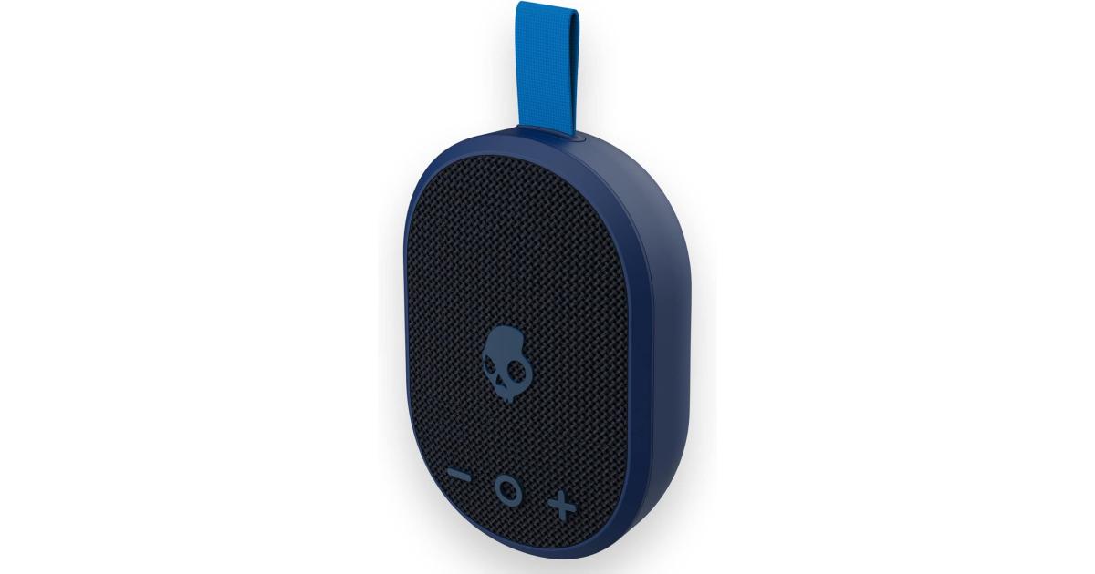 Skullcandy Ounce Wireless Bluetooth Speaker - IPX7 Waterproof Mini Portable Speaker with 16 Hour Battery, Downward Firing Passive Radiator, and Ballistic Nylon Carry Strap - Navy