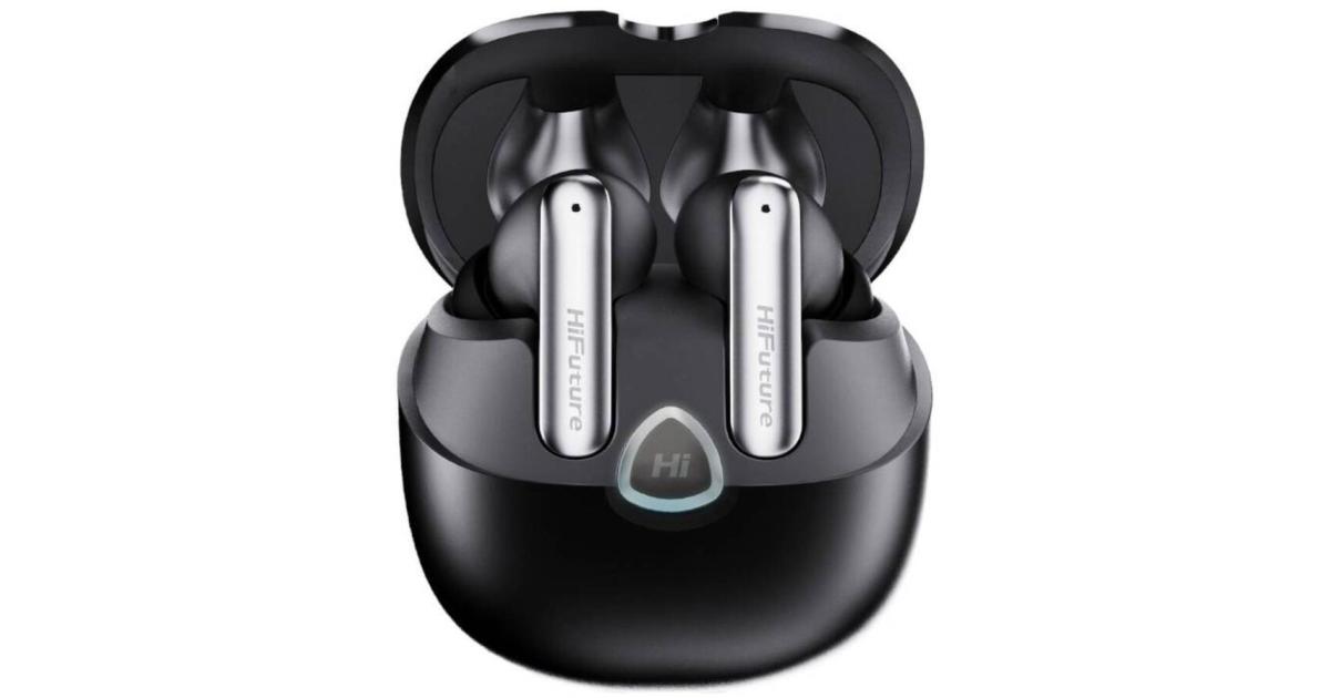 Hifuture Sonic AIR TWS Earbuds, ENC for Calls, Bluetooth 5.3, 25 Hours Playtime, IPX5 Sweatproof, Powerful Bass - Black