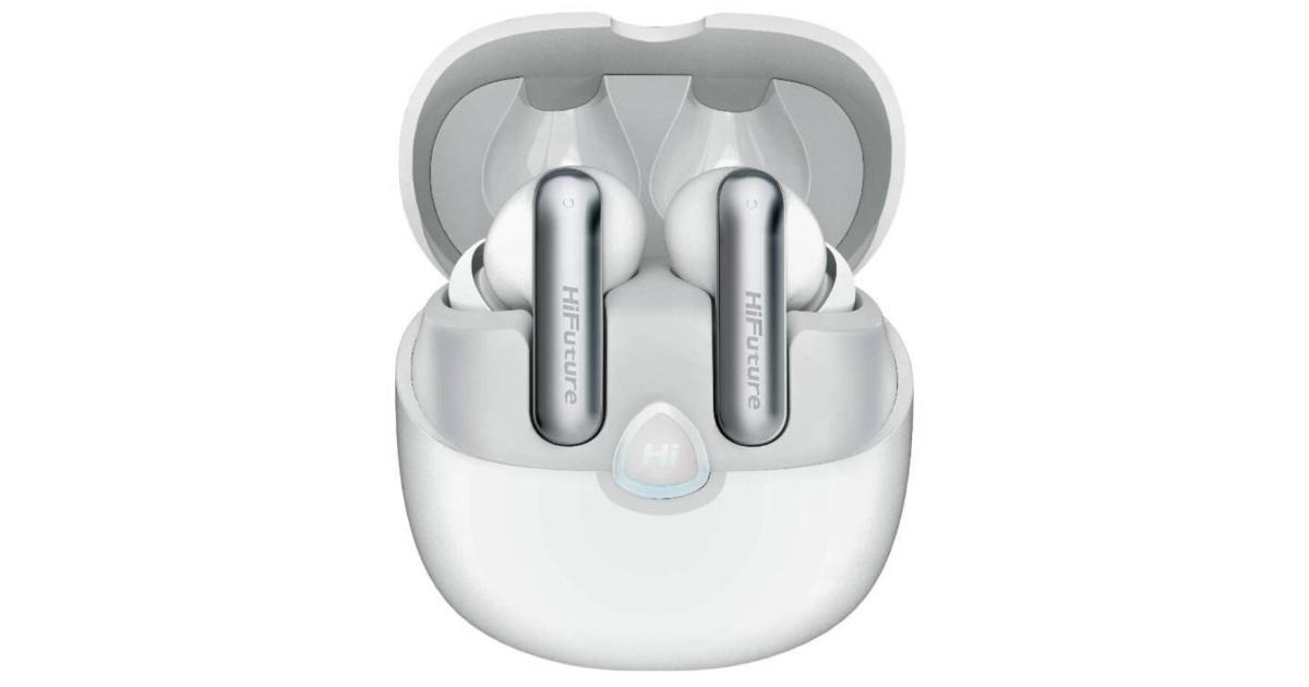 Hifuture Sonic AIR TWS Earbuds, ENC for Calls, Bluetooth 5.3, 25 Hours Playtime, IPX5 Sweatproof, Powerful Bass - White