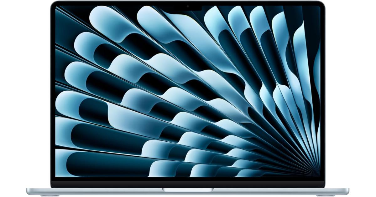لابتوب آبل MacBook Air Apple NEW 15 (2025) Apple M4 (512GB/16GB) 10‑Core CPU & 10‑Core GPU Retina True Tone , Sky Blue