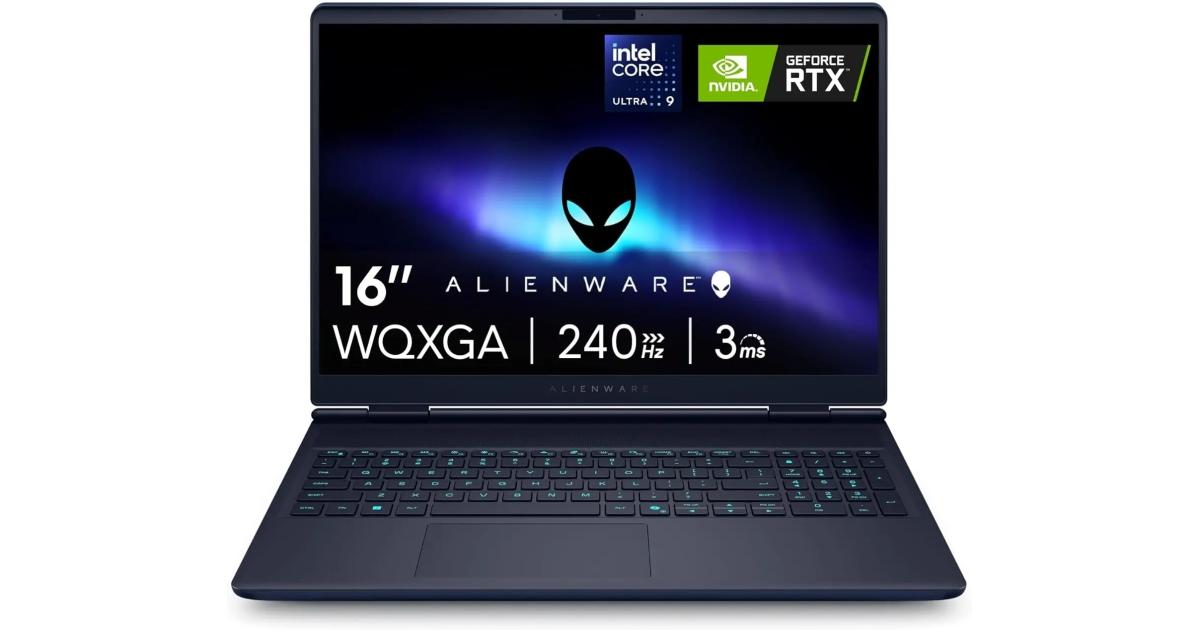 Dell Alienware 16X Aurora (2025) NEW Intel Core Ultra 9 Gen II 275HX 24-Cores w/ NVIDIA RTX™ 5060 8GB DDR7 & 2.5K IPS 240Hz Display , Blue