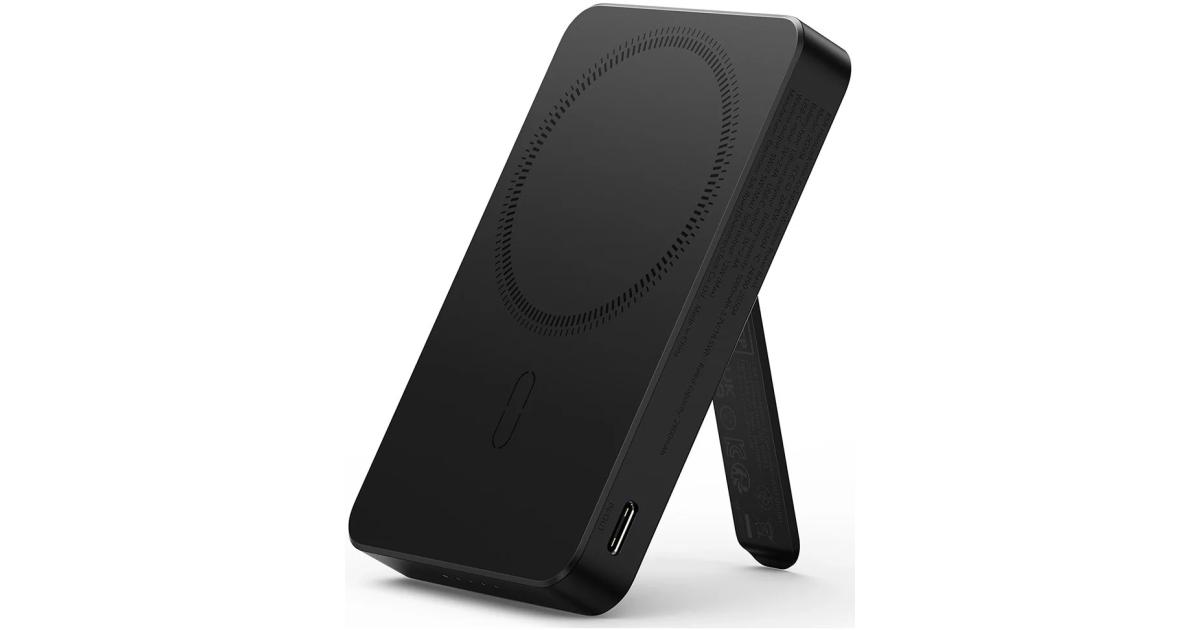 شاحن ESR for MagSafe Power Bank, Kickstand 6,000mAh MagSafe Portable for iPhone 16/15/14/13/12, Black