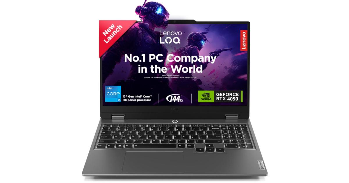 Lenovo LOQ Gaming (2024) 13Gen Intel Core i5 13450HX 10-Cores w/ AI Engine + LA1 Chip Nvidia & RTX 4050 6GB & IPS 144 هرتز - لون رمادي
