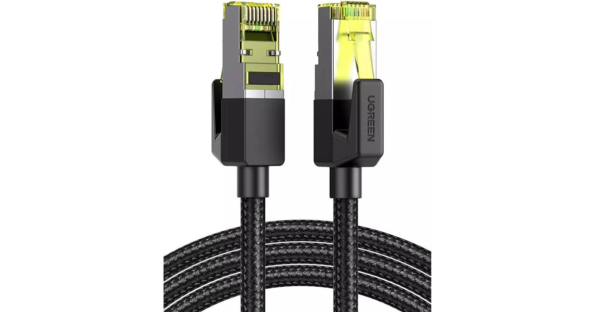 UGREEN CAT7 Ethernet Cable Braided Pure Copper 10M - Black