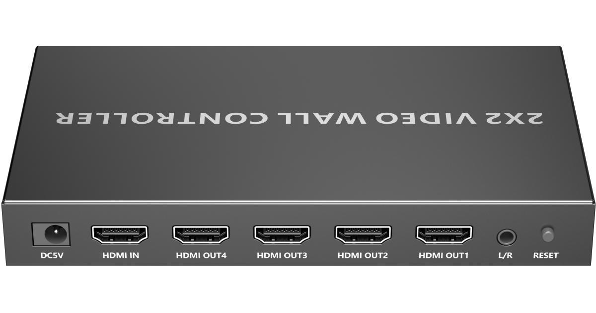Lenkeng LKV104VW 4K 60Hz 2x2 Videowall Controller Supports 1x1/1x2/1x3/1x4/2x2 splicing modes RS-232 Control 3.5mm Audio Output