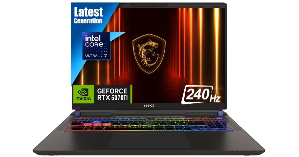 MSI Vector 16 HX AI (2025) A2XWHG NEW Intel Core Ultra 7 Gen II 255HX 20-Cores w/ NVIDIA RTX™ 5070TI 12GB DDR7 & 2.5K IPS 240Hz Display , Cosmos Gray