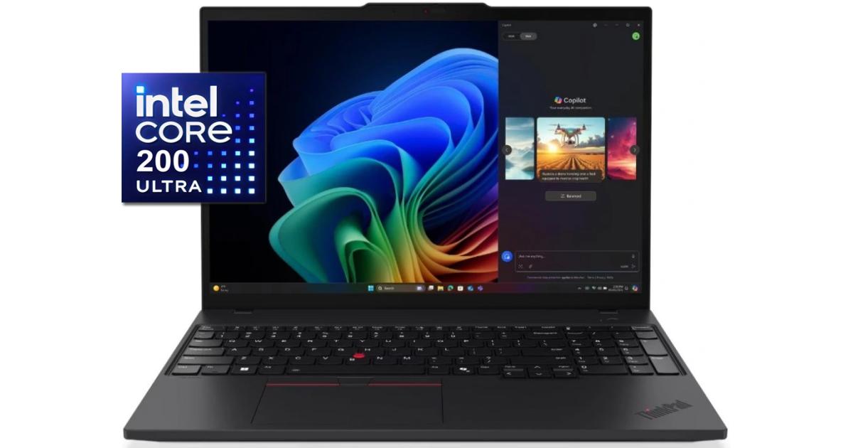 لابتوب Lenovo ThinkPad T16 Gen 4 (2026) Intel® Ultra 7 Gen II 258V 8-Core Extreme Battery Life Enterprise Class w/ DDR5X 8533Mhz Memory - Black