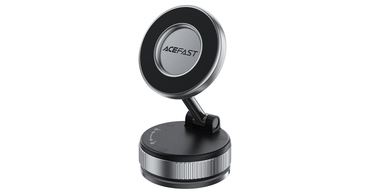 ACEFAST Manual Vacuum Suction Cup Magnetic Car Phone Holder For iPhone 16/15 Pro Hands-Free 360°Rotation Adjustable Phone Stand