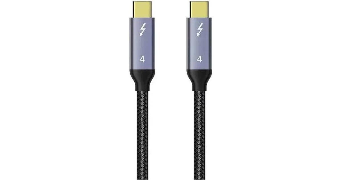 COTECI Thunderbolt 4 Certified USB C to USB C Cable, 8K/4K Display/40Gbps Compatible with USB-4 1M - Black