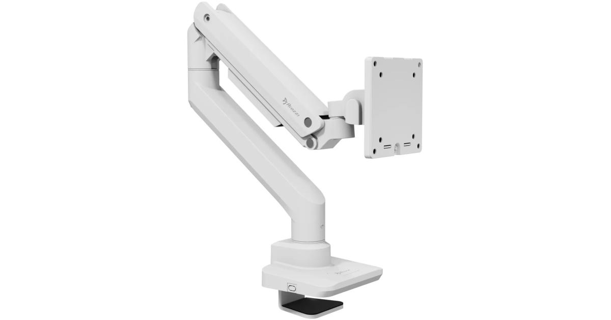 شاشة Arozzi NEW Alzare Neo Pro Gas Spring Heavy Duty Arm Extra Strong Desk Mount Support up to 20KG 360° Screen Rotation Adjustable Height & Full Motion - White