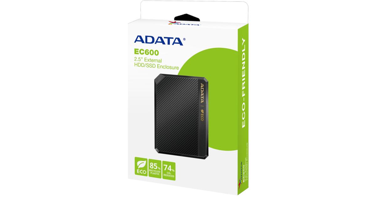 هارديسك ADATA EC600 2.5” External /SSD Enclosure USB 3.2 Gen2 (10Gbps) interface Tool-Free Convenient Safety Lock , Black