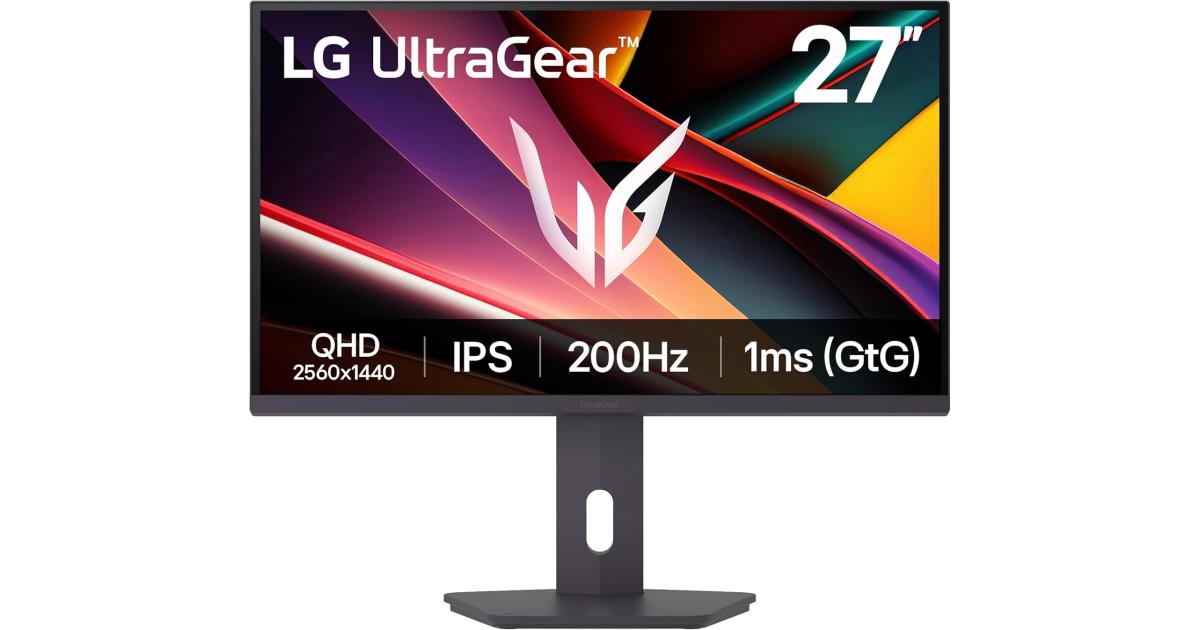 LG UltraGear 27G610A 27" IPS 2K 200Hz 1ms HDR10 & sRGB 99% FreeSync™ Premium Adjustable Stand w/ 2x HDMI, DisplayPort - Black