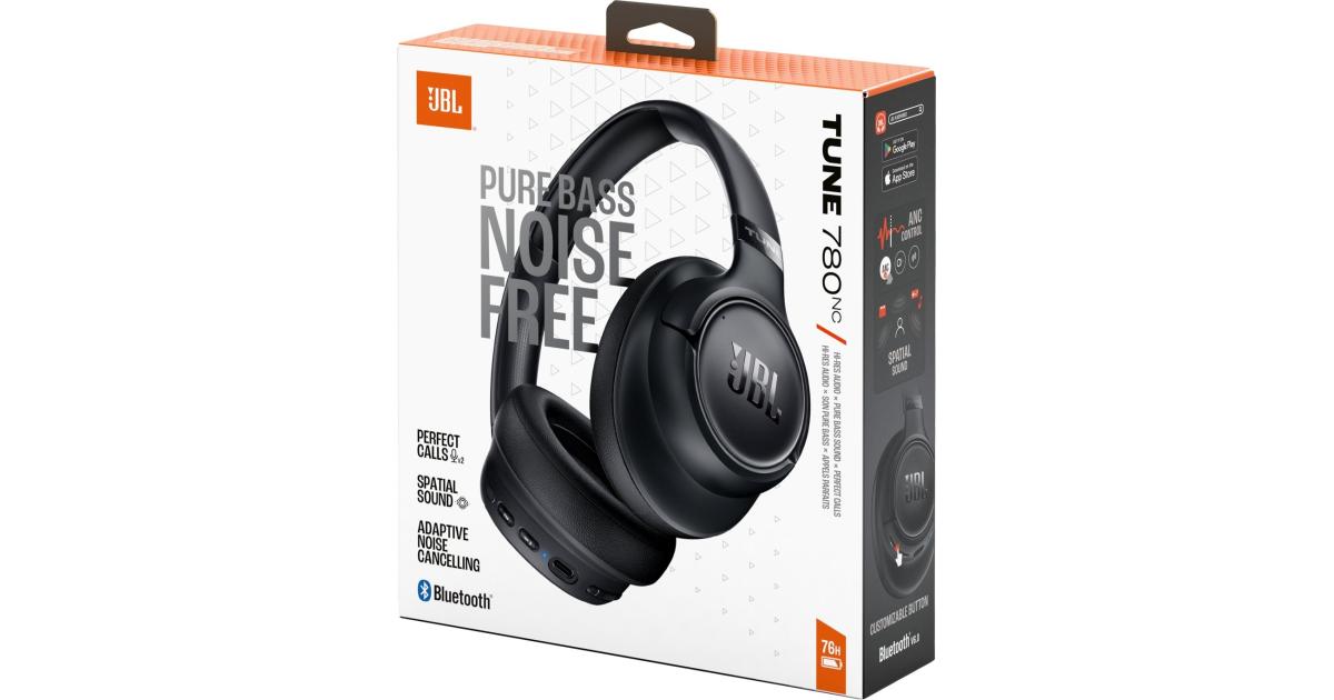 سماعات JBL Tune 780 NC Wireless Over-Ear Bluetooth with Adaptive Noise-Cancelling Technology, Smart Ambient, 76-Hour Battery Life and Google Fast Pair/Microsoft Swift Pair, Black