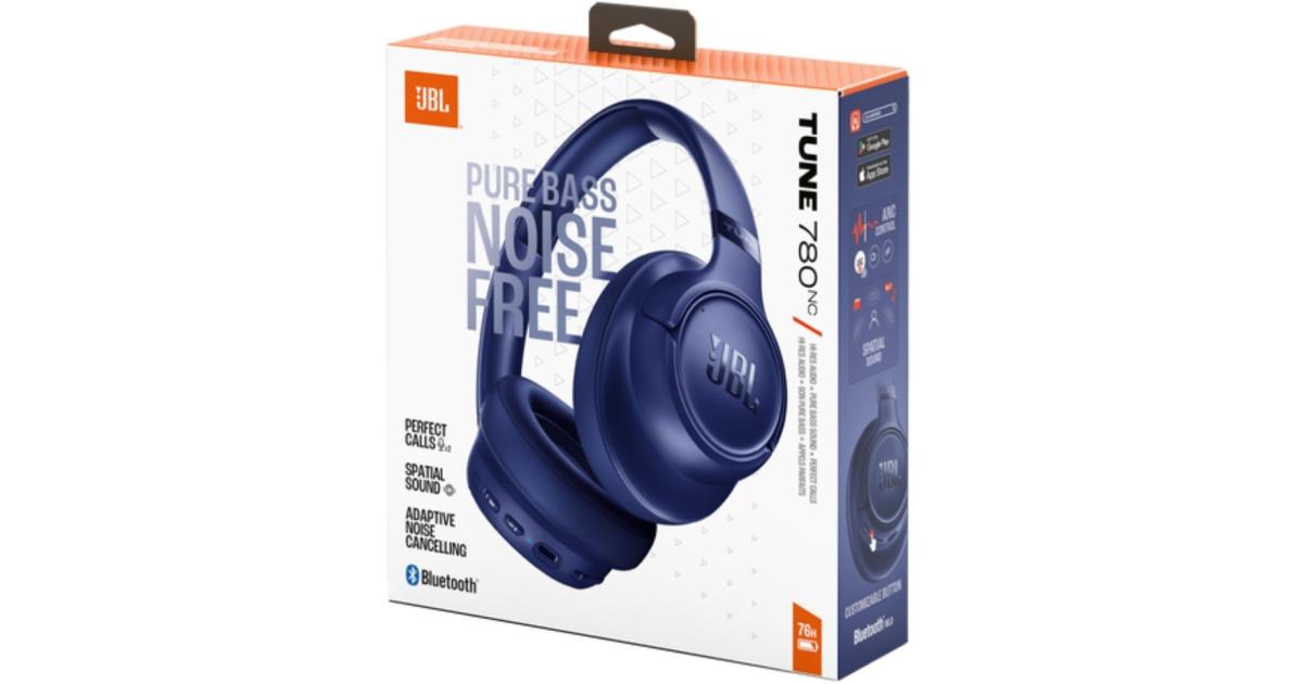 سماعات JBL Tune 780 NC Wireless Over-Ear Bluetooth with Adaptive Noise-Cancelling Technology, Smart Ambient, 76-Hour Battery Life and Google Fast Pair/Microsoft Swift Pair, Blue