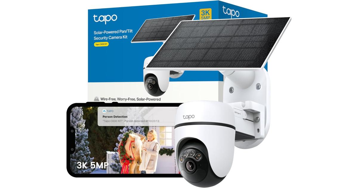 TP-Link Tapo C630 KIT 3K 5MP Solar Security Camera Outdoor Wireless,Security camera,Colour Night Outdoor Camera,360°AI Detection CCTV,IP65,No Hub Required,Alexa,Google Home,Flexible Storage,No Monthly fee