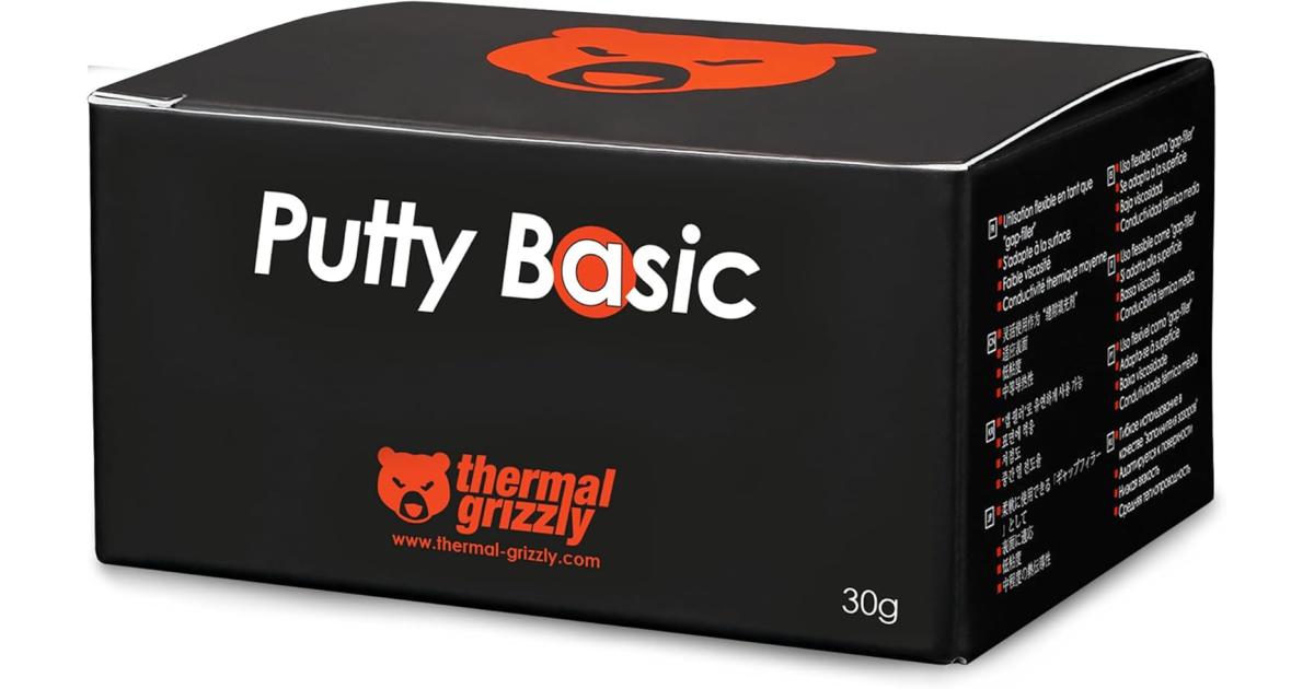 Thermal Grizzly TG Putty Basic - 30 Gram - Electrically Non-Conductive Thermal Interface Material for GPU Modding and Thermal Pad Replacement