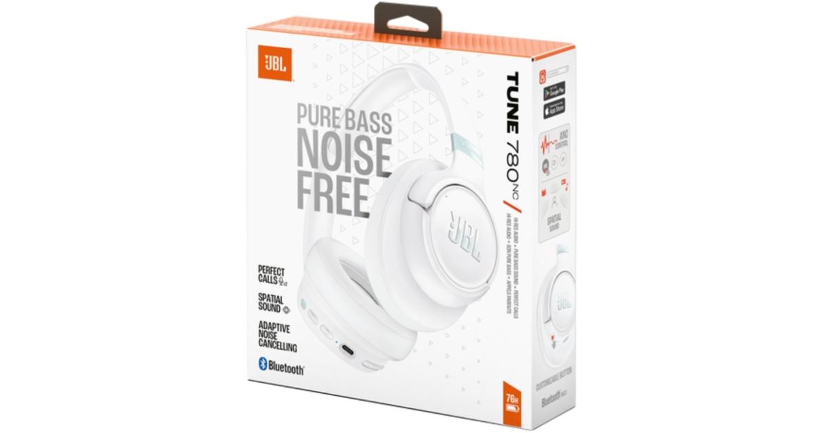 سماعات JBL Tune 780 NC Wireless Over-Ear Bluetooth with Adaptive Noise-Cancelling Technology, Smart Ambient, 76-Hour Battery Life and Google Fast Pair/Microsoft Swift Pair, White
