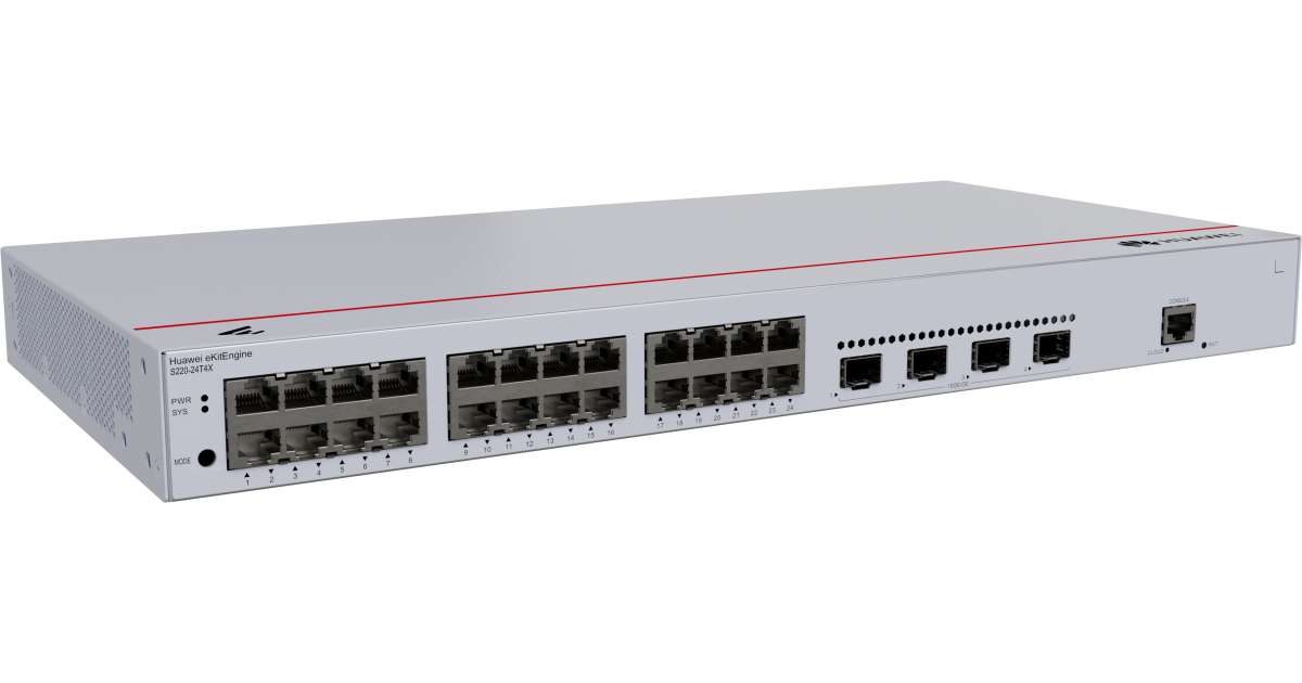 Huawei EKit S220-24T4X Managed 24-Port Gigabit Ethernet Switch with 4×10G SFP+ Uplinks