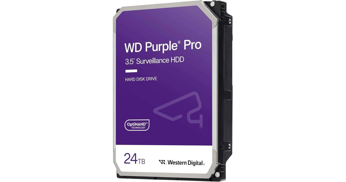 هارديسك Western Digital 24TB WD Purple Pro Surveillance SATA 6 Gb/s 7200 RPM 512 MB Cache