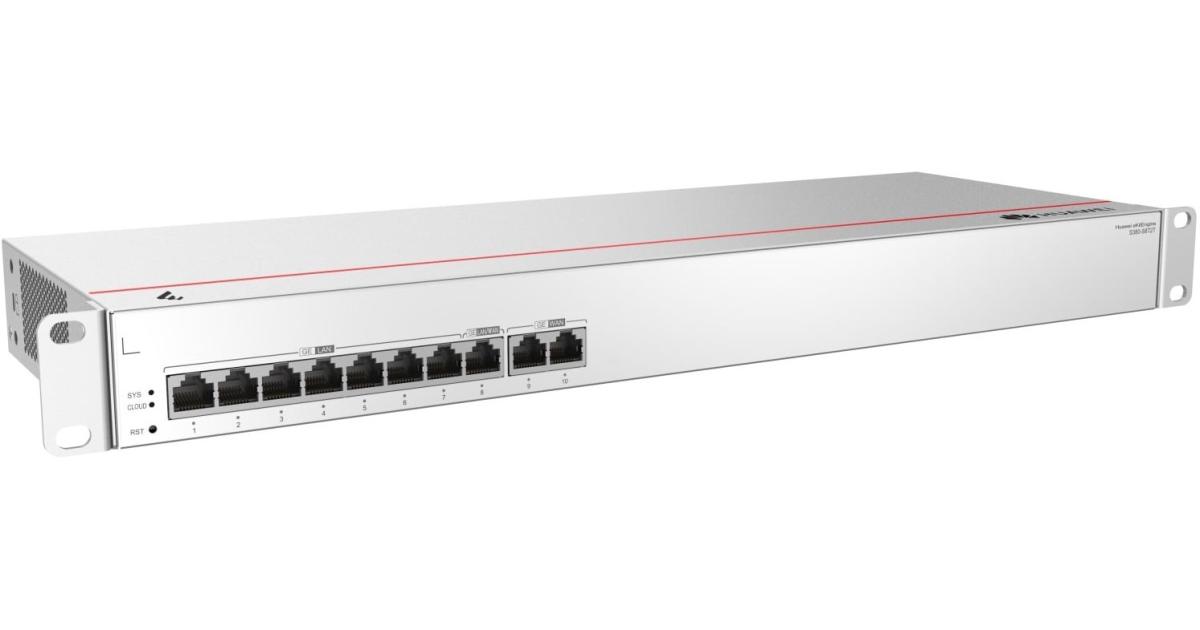 رام Huawei Gateway S380-S8T2T, 2*GE WAN, 8xGE LAN, 1U Form Factor, 512 MB DDR4 , Metal, AC built-in, IP20 Built-In Surge Protection, Gray