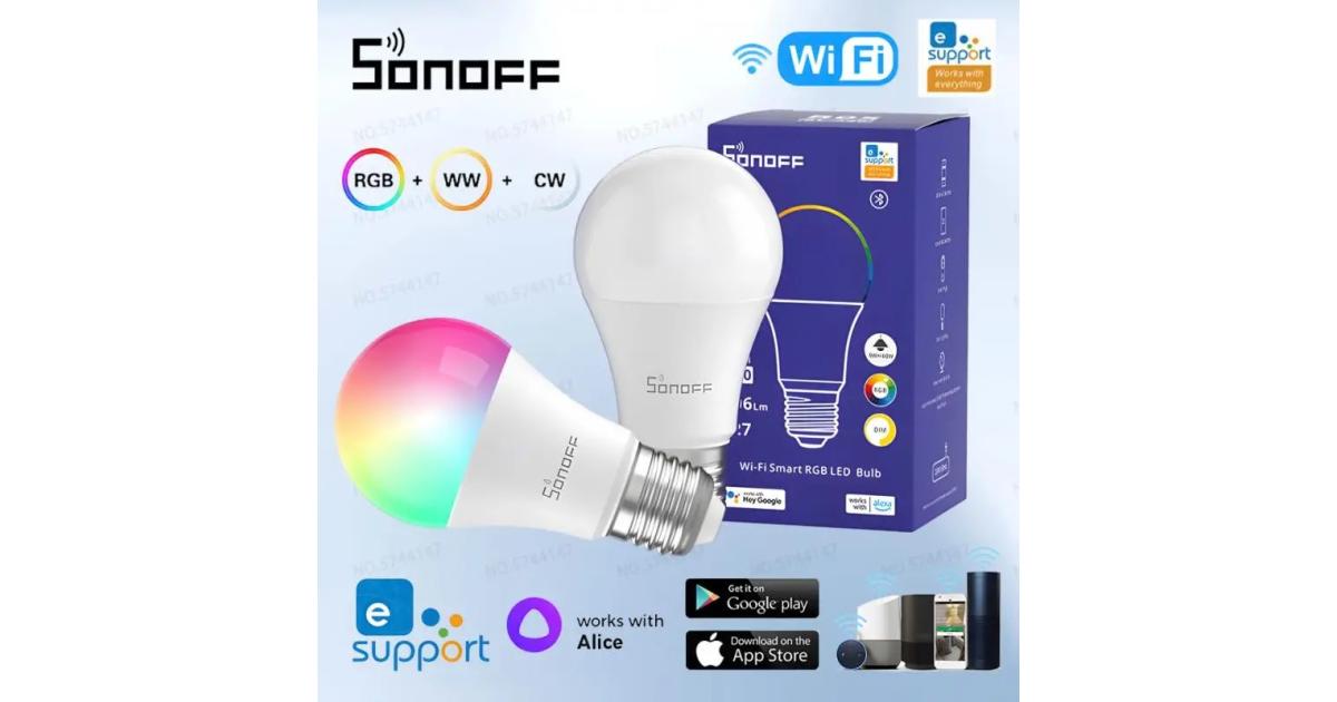SONOFF B05 WiFi Smart LED Light 9W E26/E27 B05-BL Dimmable Lamp Bulbs EweLink APP Control Smart LED Bulbs Work Via Alexa Google Home