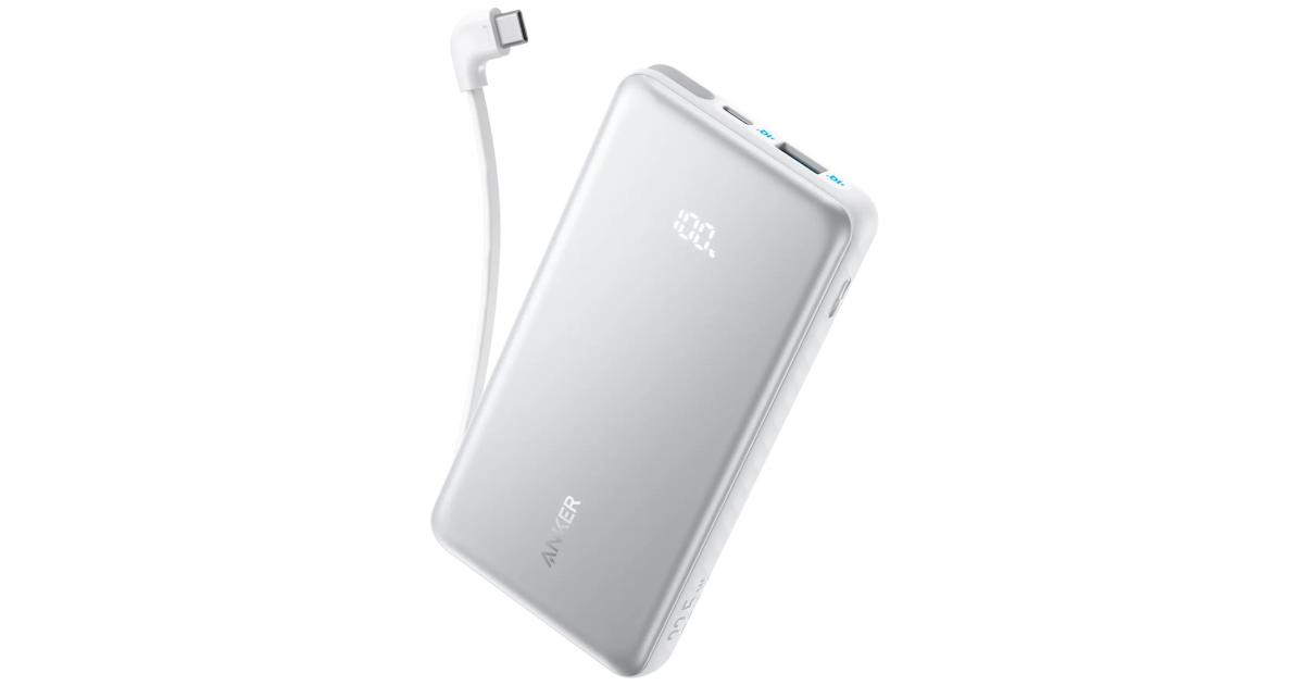 لابتوب آبل MacBook Air Anker Zolo Power Bank, 20k, 22.5W Max, USB-C In and Out Fast Charging Battery Pack, Slim Travel Essential Phone Power Bank, For iPhone 17/16/15Series, iPad, , Galaxy, and More - White