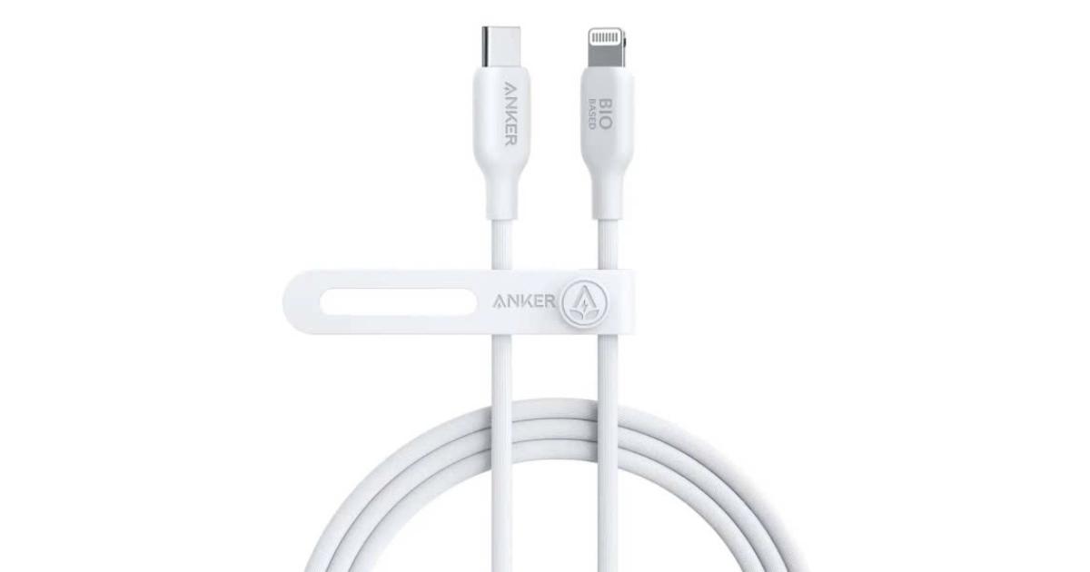 Anker 542 USB-C To Lightning Cable Bio-Based, 20,000-bend Lifespan, Up To 30W Fast Charging, For iPhone, iPad And more, 1.8M, White