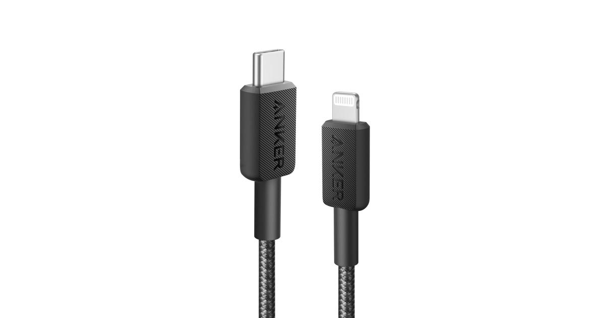 Anker 322 USB-C Lightning Cable [ 90CM MFi Certified] Powerline II for iPhone 15, 15 Pro 14 Pro Max 14, 13 X XS XR 8 Plus, AirPods Pro, Black