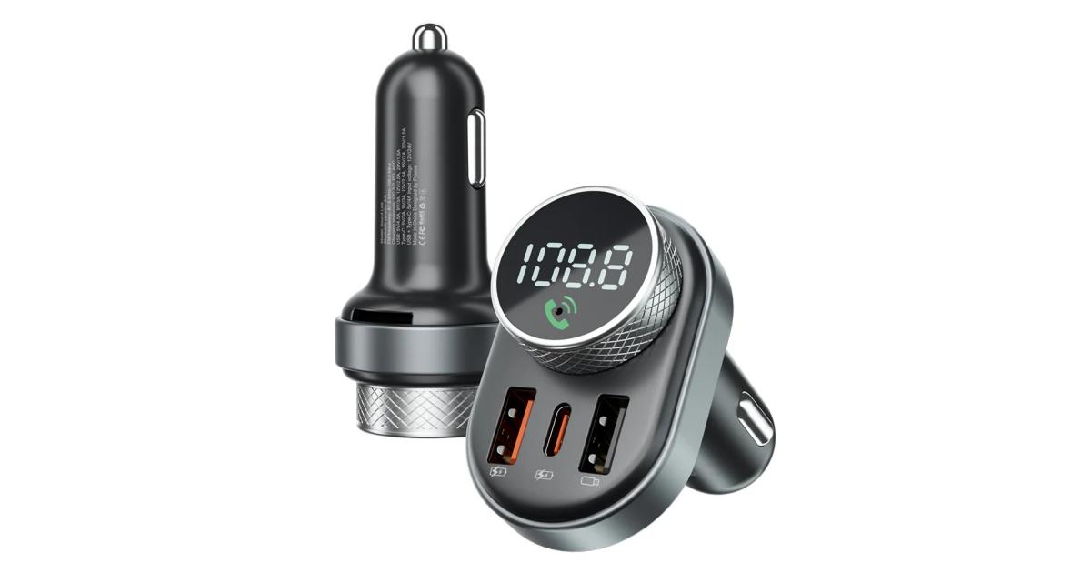 شاحن سيارة Proove Sound Link FM Transmitter + 30W Fast Charging (PD+QC3.0) Type-C+USB - Black