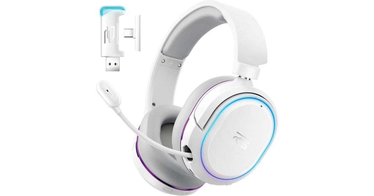 سماعات Proove Rapture Wireless Gaming Maximum Practicality and Powerful Sound, up to 34 hours, 2.4GHz, Bluetooth 5.0, AUX - White