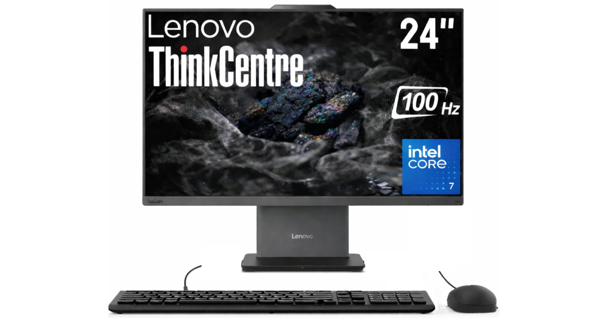 معالج Lenovo ThinkCentre NEO 50a Gen 5 (2025) 24" All-in-One PC Intel® Core 7 240H 10-Cores w/ High-Performance NONE Touch Screen - Luna Grey