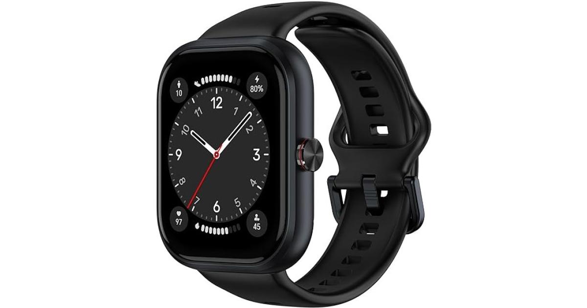Honor Choice Watch| 1.95" AMOLED Display | Bluetooth Calling | 120 Workout Modes | 5ATM Swim-Ready | Upto 12 Days Battery Life | Built-in Multi-System GNSS | SpO2, Heart Rate, Sleep Tracking , Black