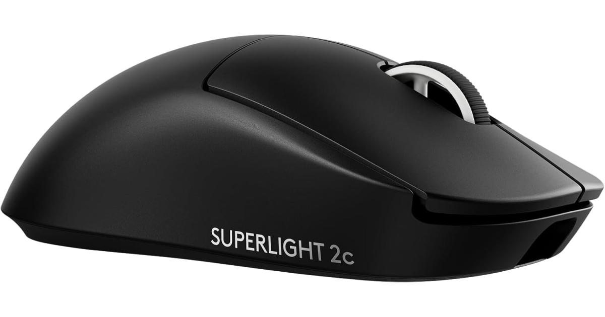 ماوس ألعاب لاسلكي Logitech G PRO X Superlight 2c , 51 g pro-Grade Compact Mouse with 5 programmable Buttons, USB-C Charging, 44K DPI Sensor, up to 8 kHz Polling for PC/Mac - Black